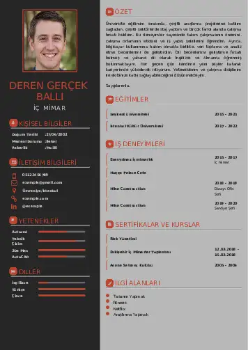 İç Mimar Cv Örnekleri cv indir